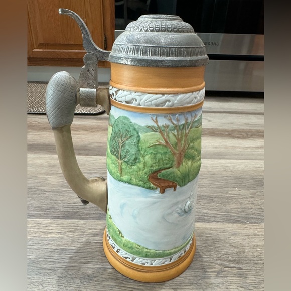 Norman Rockwell "Fishin Pals" Porcelain  Stein  1982 NIB COA #2211 - Picture 3 of 7